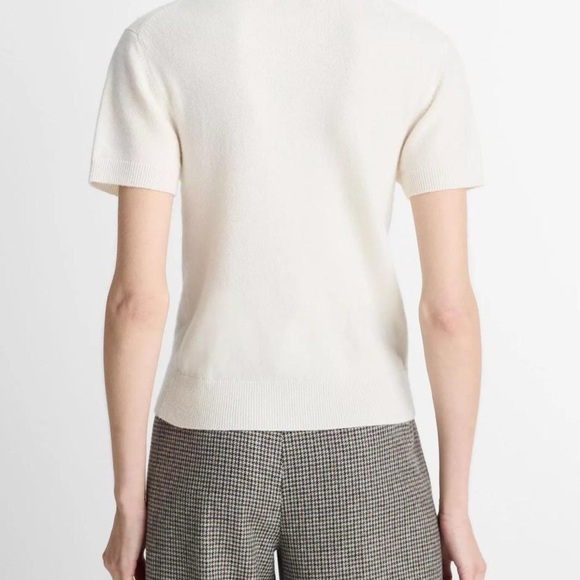 VINCE Wool & Cashmere-Blend Short-Sleeve Crewneck Sweater Large - Picture 2 of 8